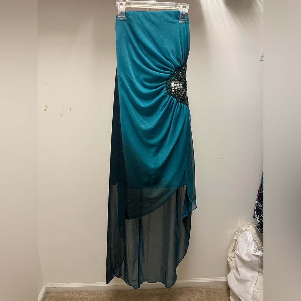 Aqua high low dress